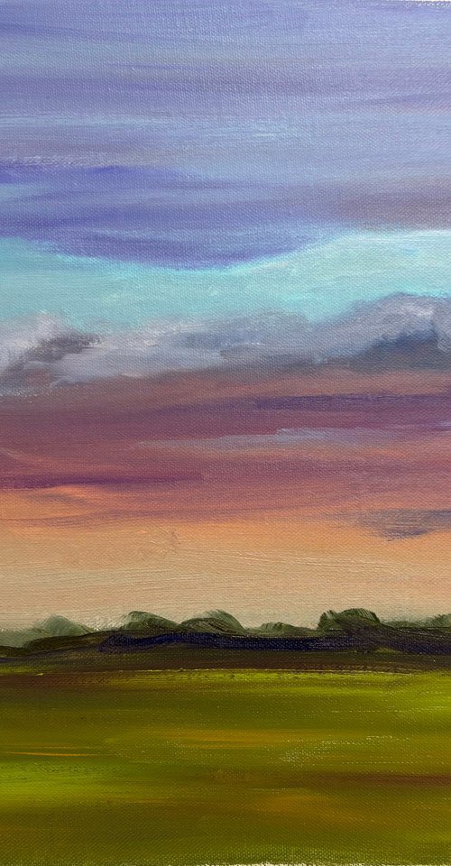 Sunset before storm. Plein air by Dmitry Fedorov
