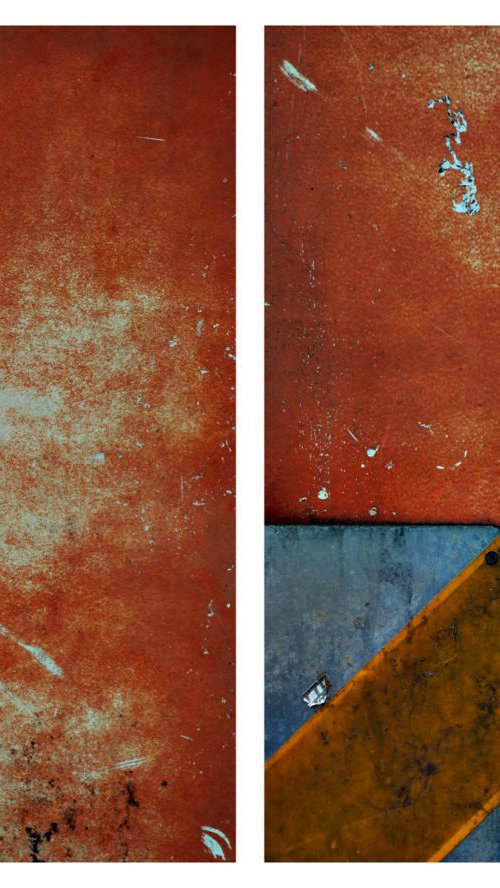 Faint Memories of Emotional Tides (Diptych) Two - Double Aluminium Panels 2x 15x10in by Justice Hyde