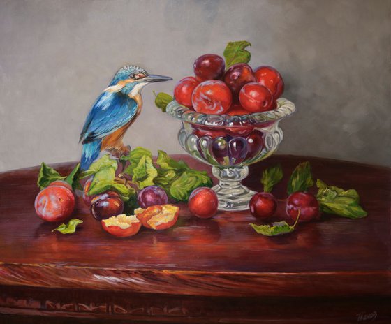 Kingfisher and plums