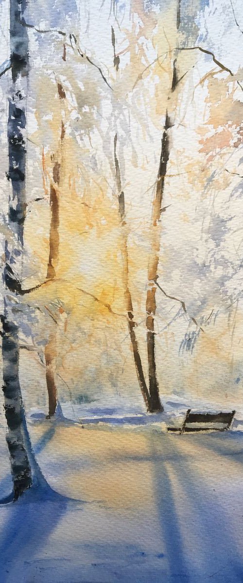 Winter forest in the sunlight - 2 by Eugenia Gorbacheva