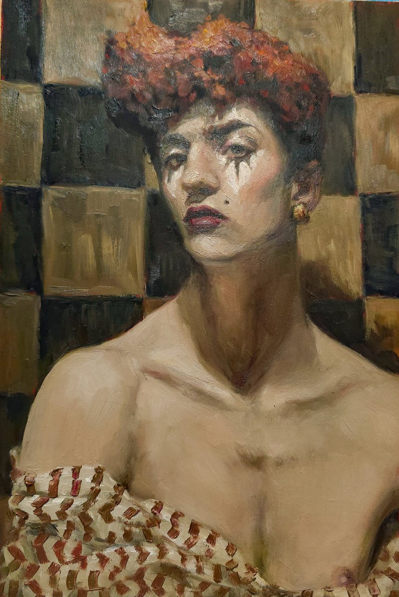 Expressive Oil Painting , Mime Club, 2 By Artmoods Tp, 9 X 13, Artwork For Sale On Artfinder