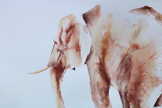 Elephant painting “Lone Elephant”