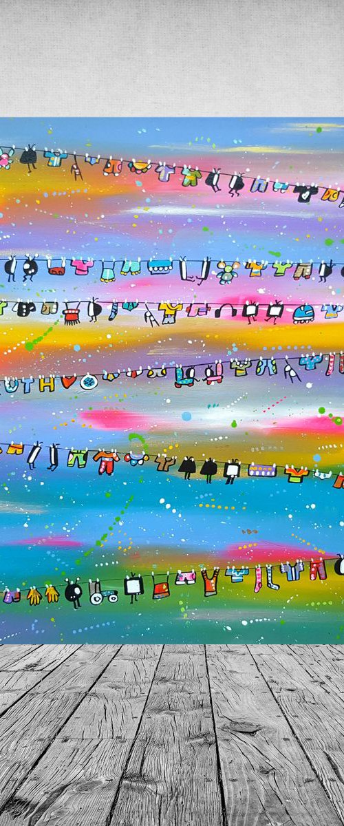 Super Vibrant Laundry Televisions by Maria Luisa  Azzini
