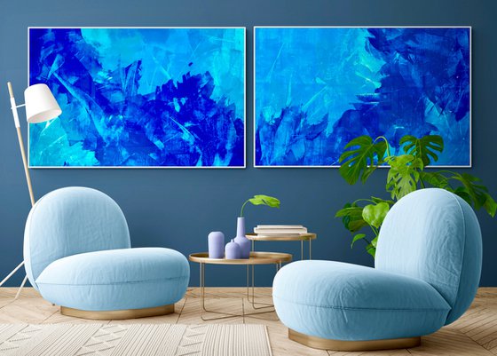 Blue abstract 3424 set 2