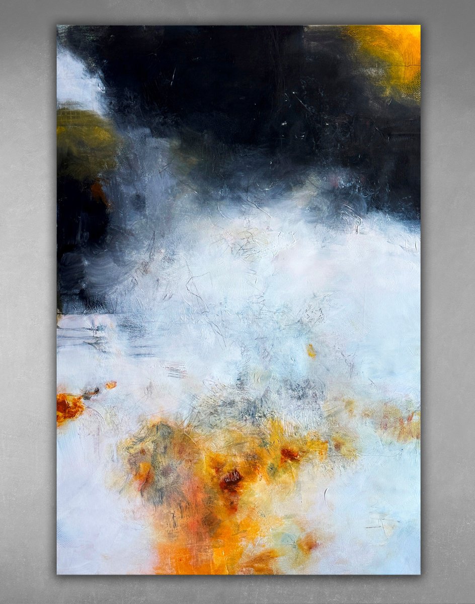 Abstract Acrylic Painting By Andrada Anghel, 40 X 60, Deep Memories Rising Ii, Original Artwork