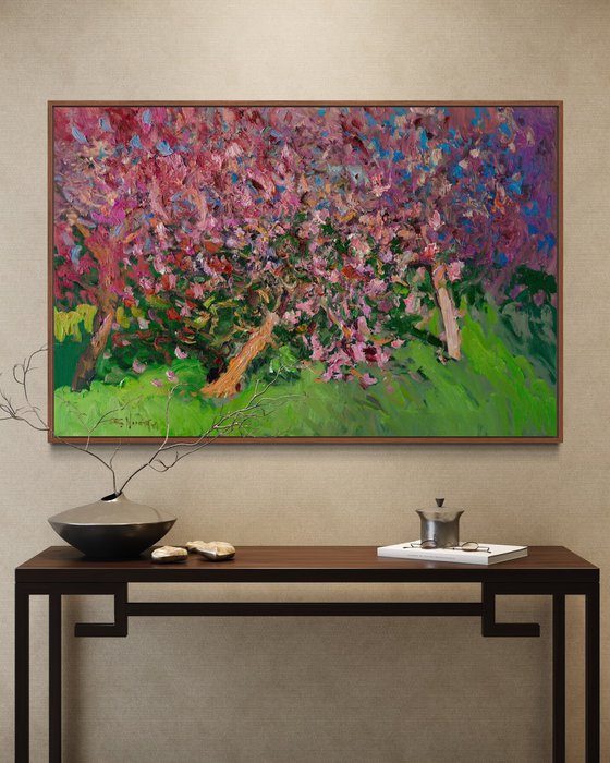 Blooming Peach Trees