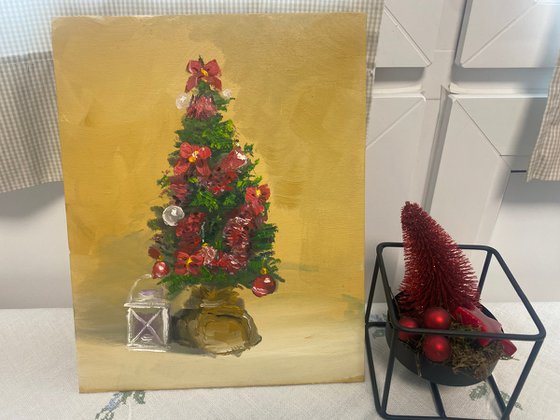 Still life with a Christmas tree