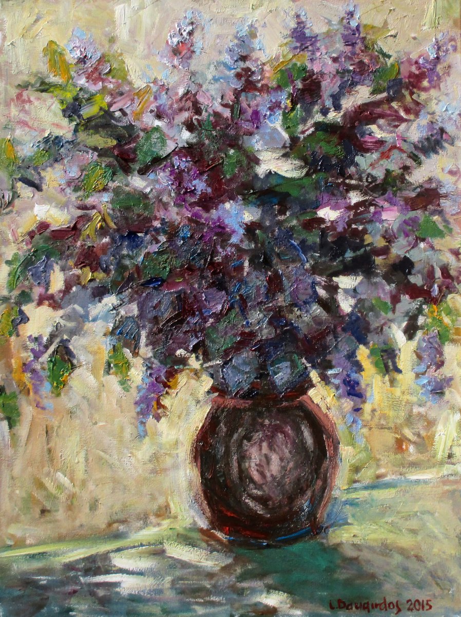 Still life with lilacs by Liudvikas Daugirdas