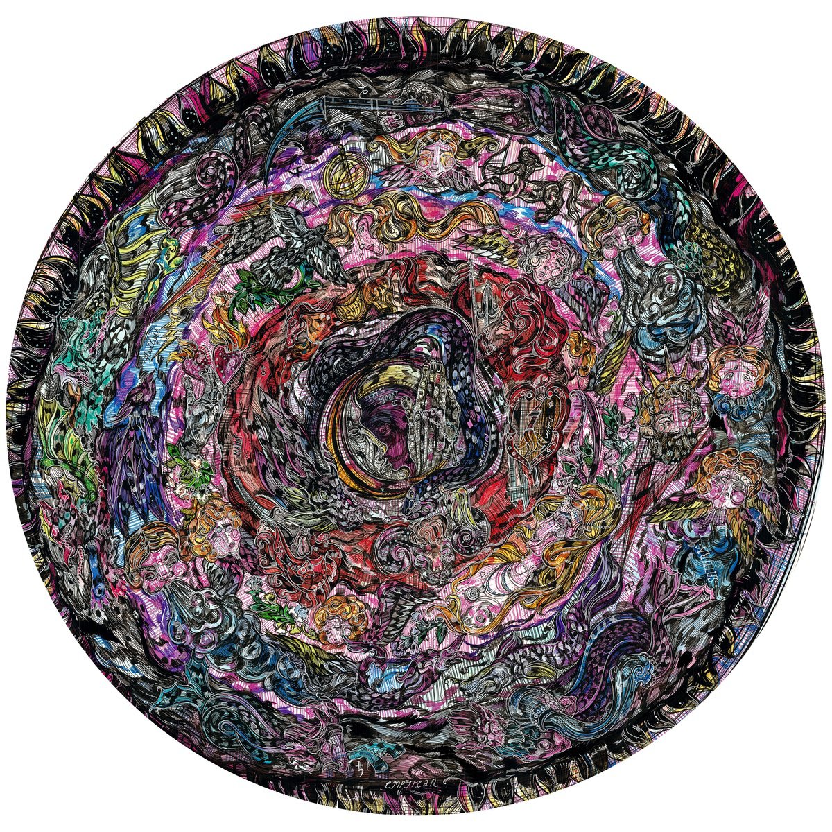 Impressionistic Drawing , The Map Of Heaven. Tondo By Maria Susarenko, 26 X 26, Artwork For Sale On Artfinder