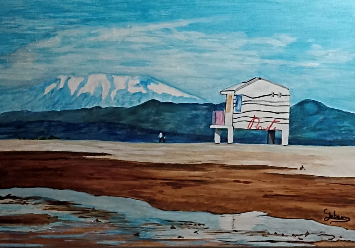 Impressionistic Landscape Oil Painting By Isabelle Lucas, 22 X 15, House And Sea, Original Artwork