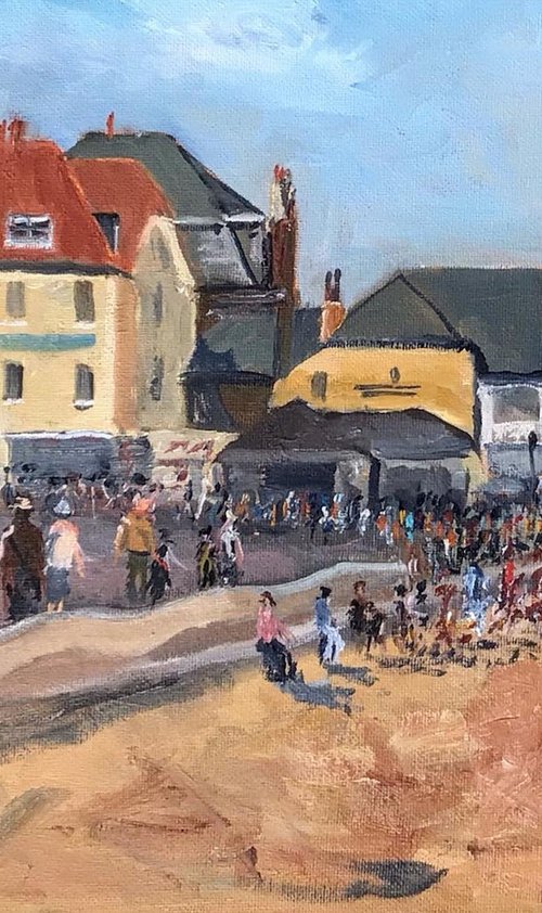 The Royal Hotel, Deal seafront. An original oil painting by Julian Lovegrove Art