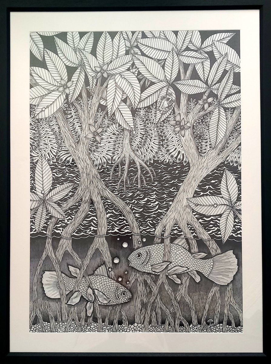 Ink Drawing , The Black Pond By Terri Smith, 39 X 29, Artwork For Sale On Artfinder