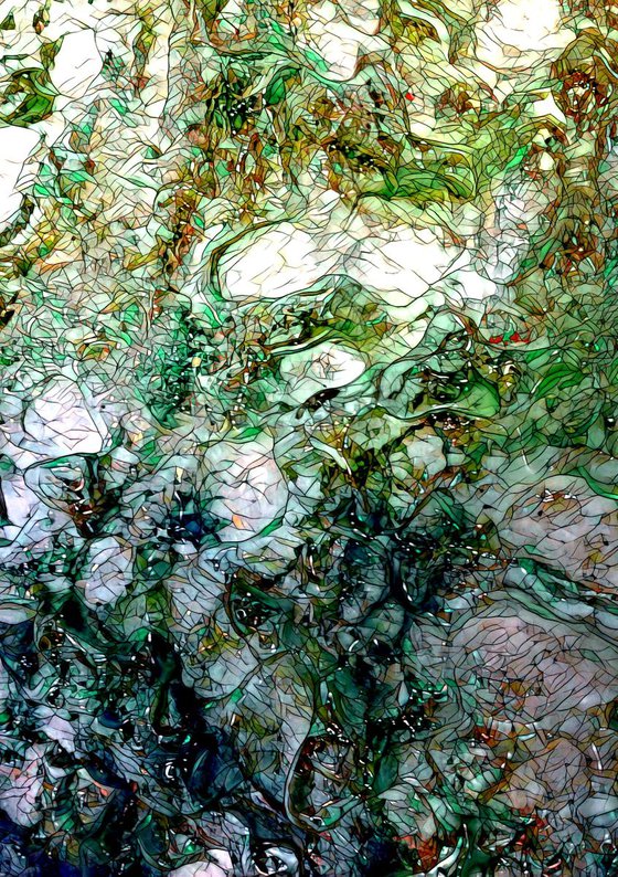 'The second day of creation' - a Crushed glass painting