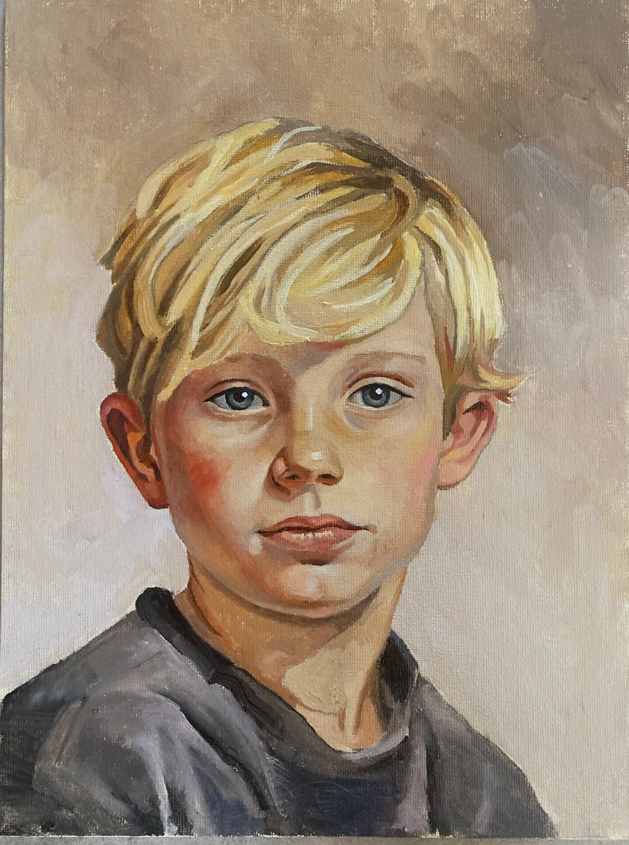 Portrait of a boy with blond hair by Tatyana Holodnova