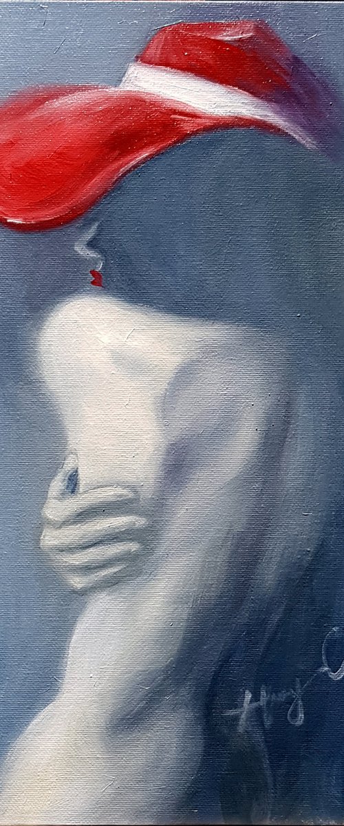 Woman with Red Hat by Henry Cao