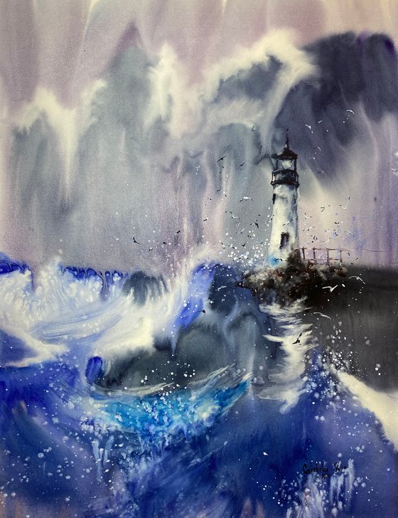 Watercolor “In the middle of the storm”