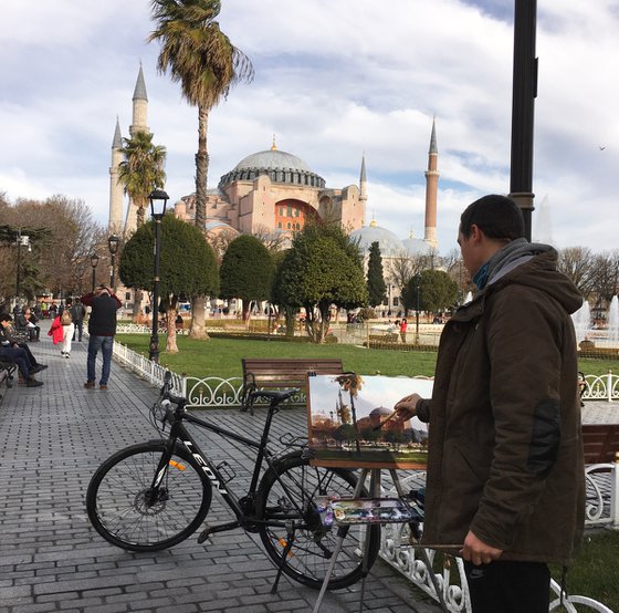 Hagia Sophia of Istanbul cityscape original watercolor