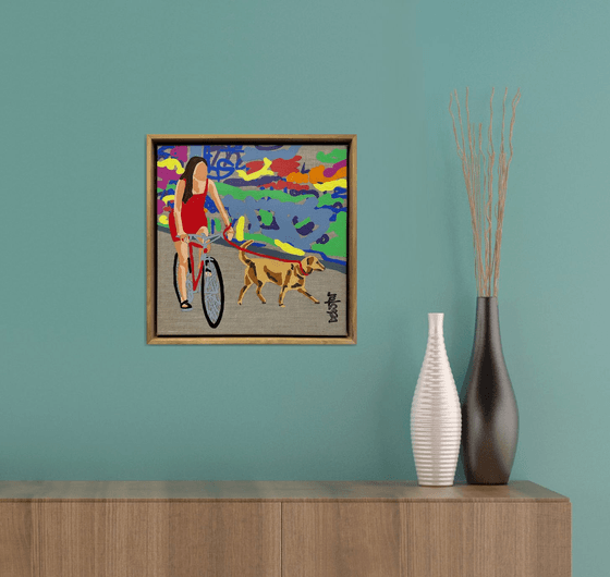 Lady in Red - Lane Ride 33.5cm x 33.5cm