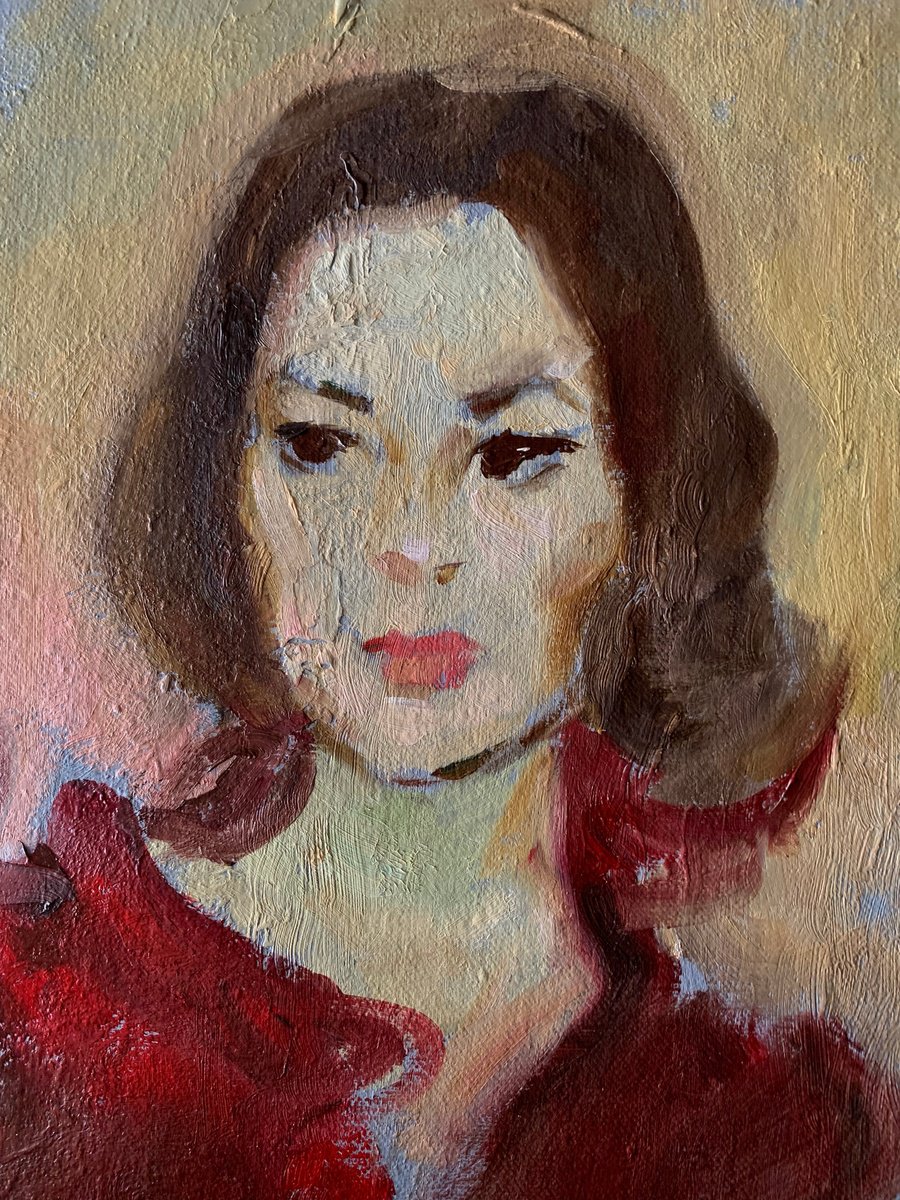 Impressionistic Portrait Oil Painting By Andriy Berekelia, 10 X 16, Hidden Thoughts, Original Artwork