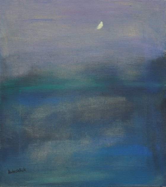 Twilight time. Moon rising.