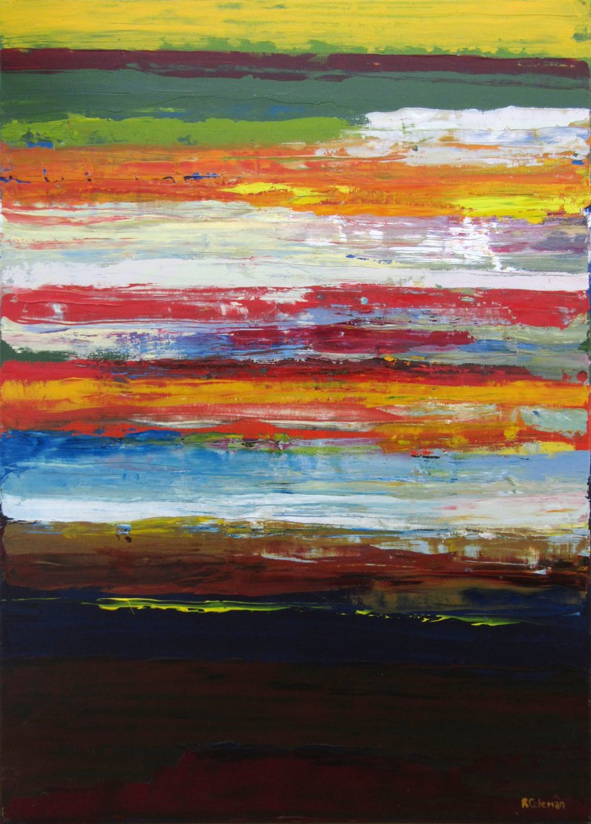 Abstract Oil Painting By Rebecca Coleman, 22 X 30", Latitude, Original Artwork