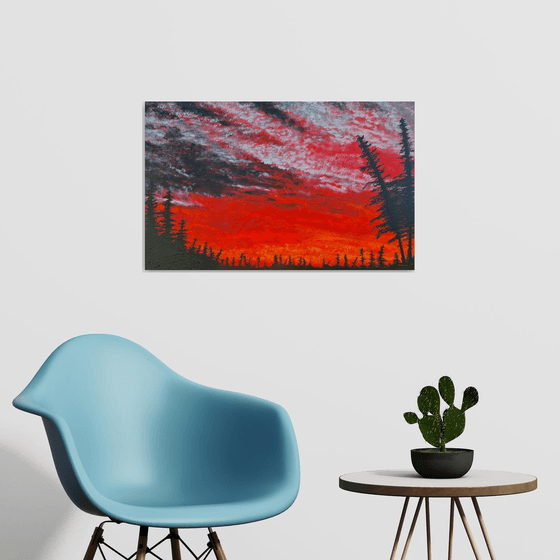 Landscape in red color