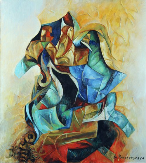 Blue and gold composition by Marina Podgaevskaya