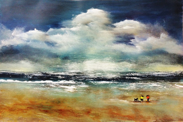 Seascape The Shell Seekers Acrylic On Thick C Artfinder