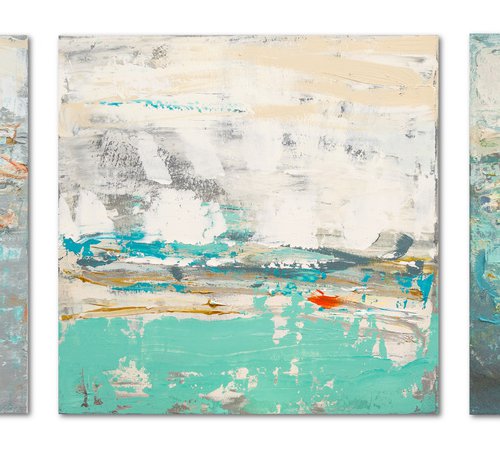 Triptych (abstract landscapes) by Susana Sancho Beltrán