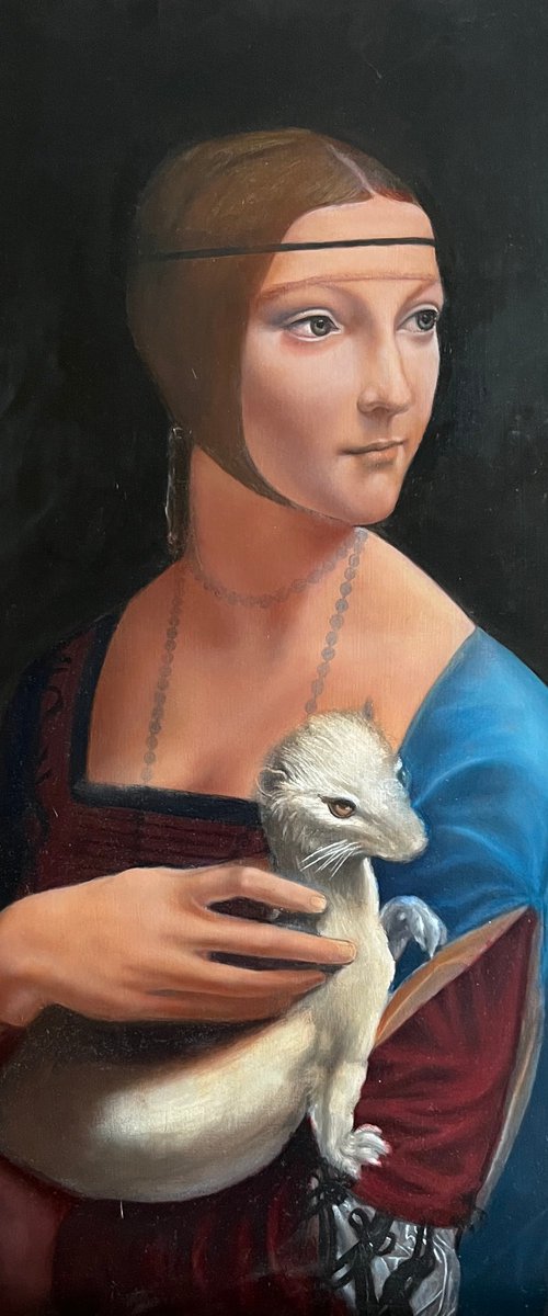 Leonardo’s Lady with Ermine (In Progress) by Angelo Di Carlo