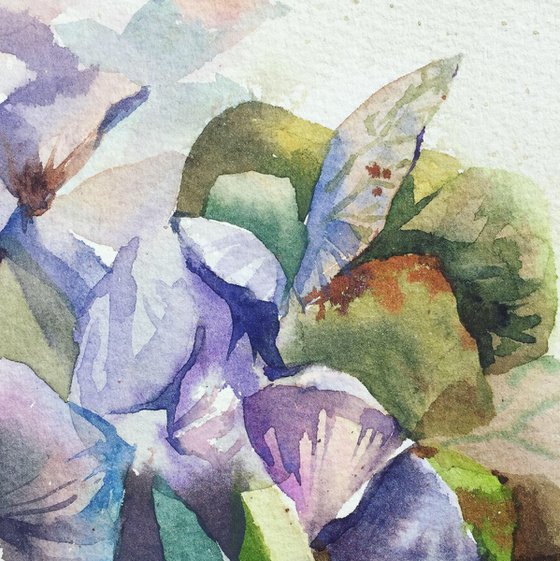 Hydrangea Bouquet. Spring flowers painting