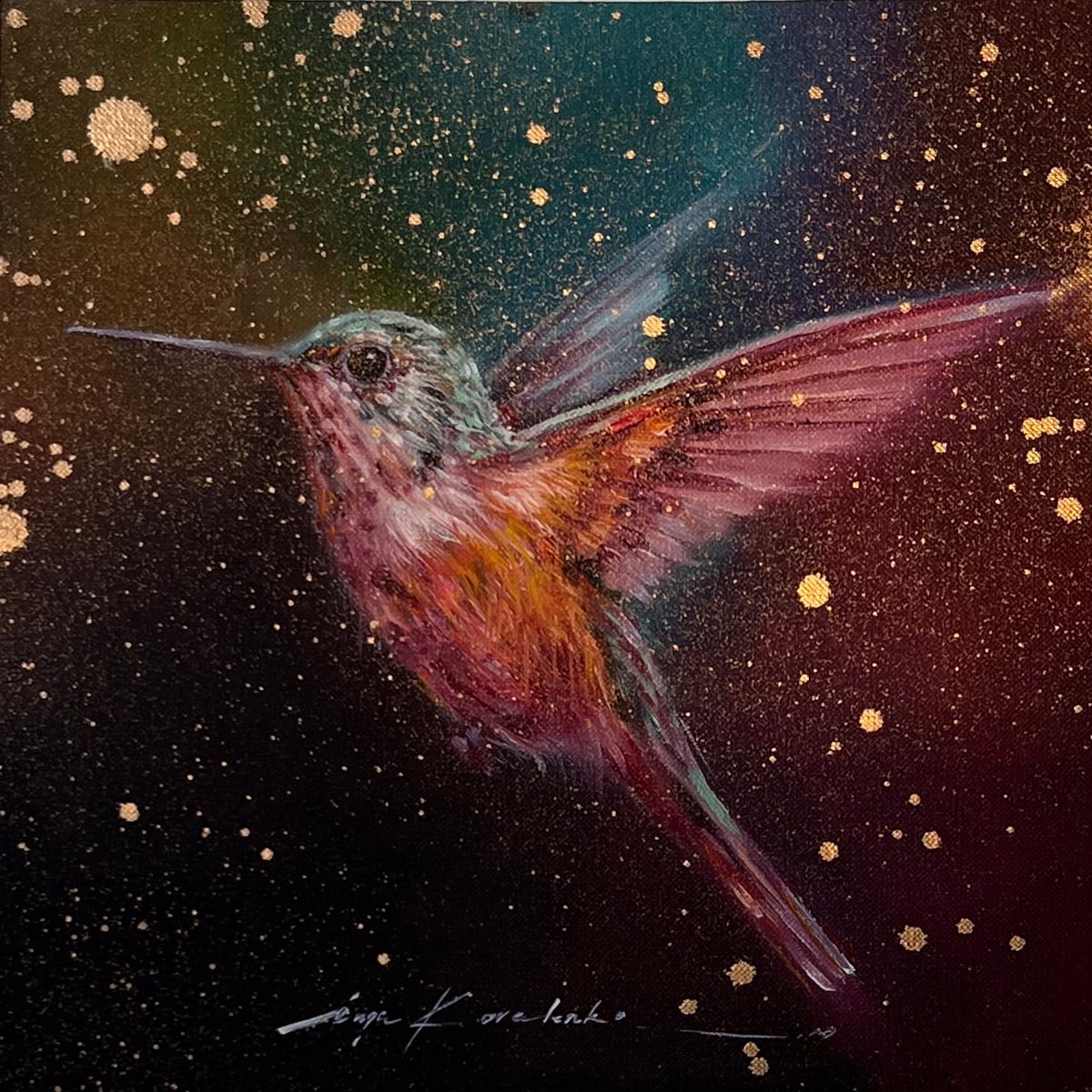 The dreamy sky of hummingbirds by Inga Kovalenko