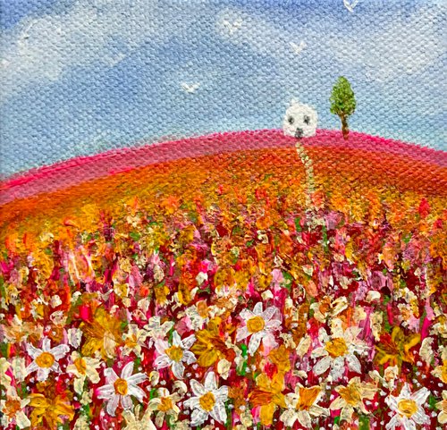 Landscape painting “Daisy Hill” acrylic on canvas by Janice MacDougall