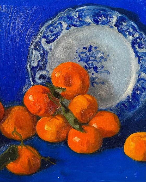 Still life with tangerines