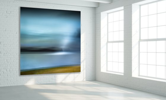 Light the Way - Extra large canvas blue and yellow