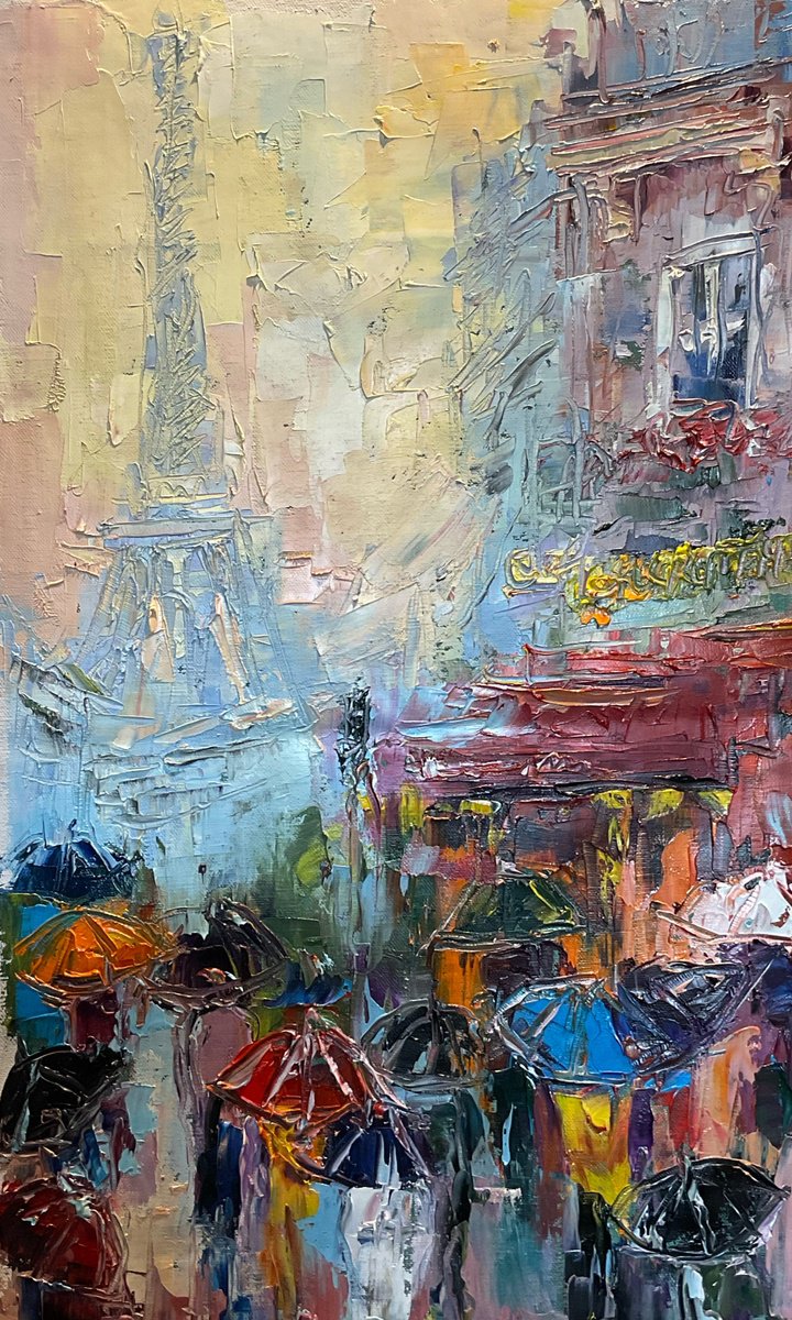 Paris Umbrellas. Pastel Mood By Mariia Hyhar, 12 X 20, Artwork For Sale On Artfinder