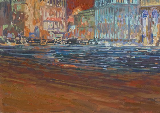 New Year's Eve. View of the Detsky Mir store