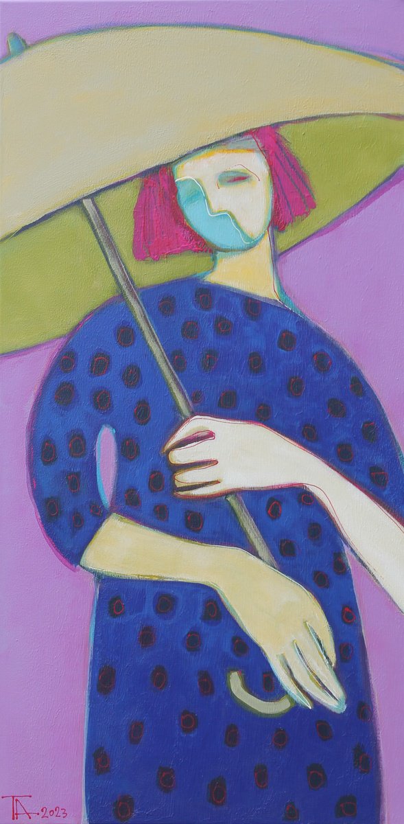 Lady with an umbrella. by Tatjana Auschew