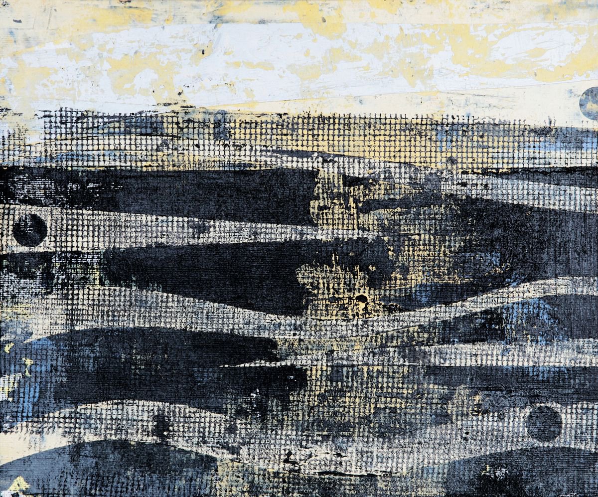 Abstract Acrylic Painting By Petr Strnad, 12 X 10", Territory Iv., Original Artwork