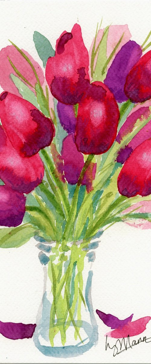 Tulips in a Vase by Lisa Mann