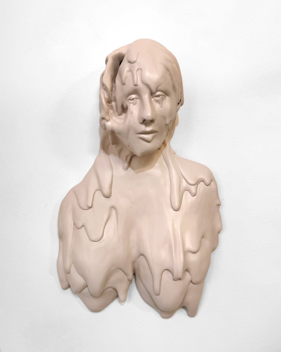 Expressive Portrait Sculpture By Sol Vil, 10 X 17", Tic Tac, Original Artwork