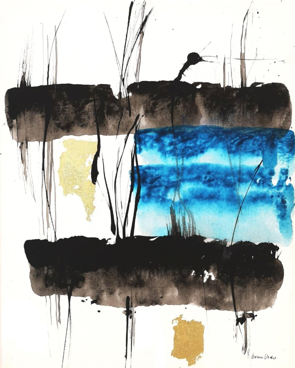 Abstract Acrylic Painting By Ivana Urso, 16 X 20, Internal Waves, Original Artwork