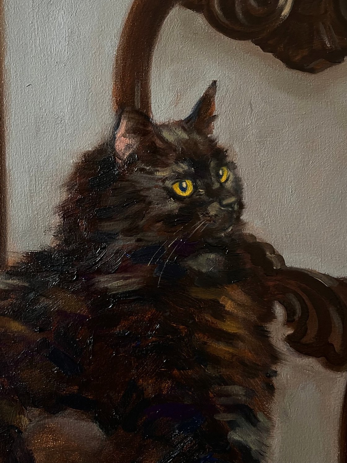Black cat oil painting Painting by Viktoriia Raznatovska - Fine Art America