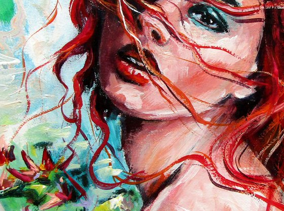 Girl with water lily