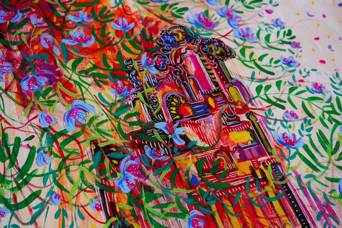 Abstract Botanical Acrylic Painting By Aasiri Wickremage, 24 X 20, The Last Of Summer, Original Artwork