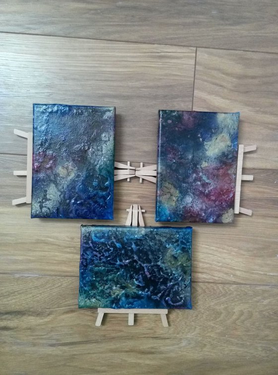 Celestial №3,  Ready to Hang + easel