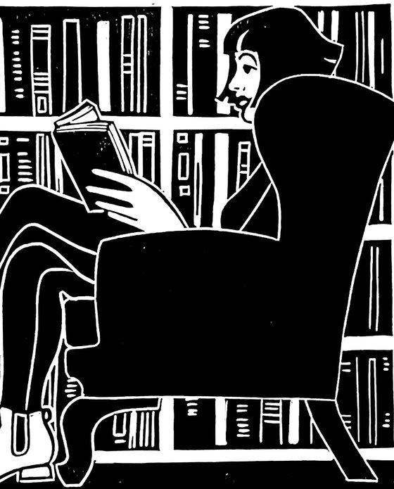 Open Book – Linocut Print
