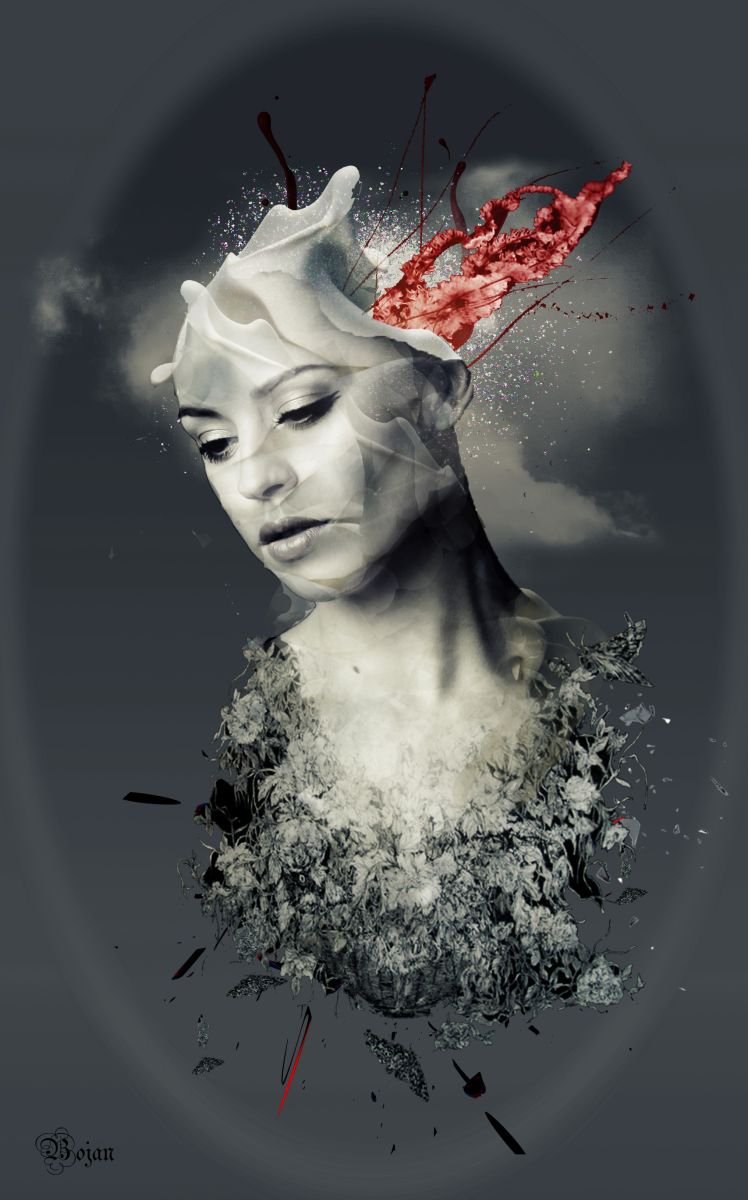 Illustrative Portrait Photograph By Bojan Jevtic, 28 X 45, She Will Be Loved, Original Artwork