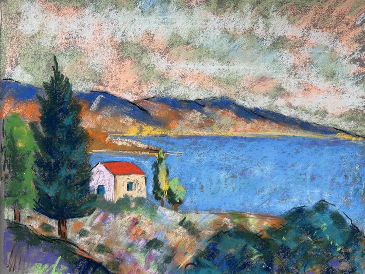 Impressionistic Pastel Drawing , Coastal Calm By Irina Anis, 16 X 12, Artwork For Sale On Artfinder