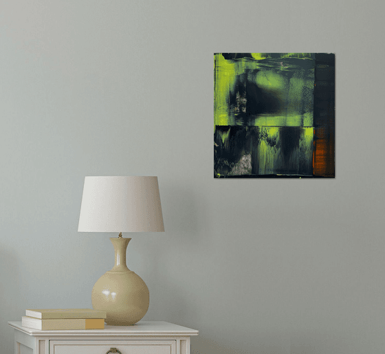 Fab AF - Original PMS Abstract Acrylic Painting On Reclaimed Wood Panel - 14" x 14.5"